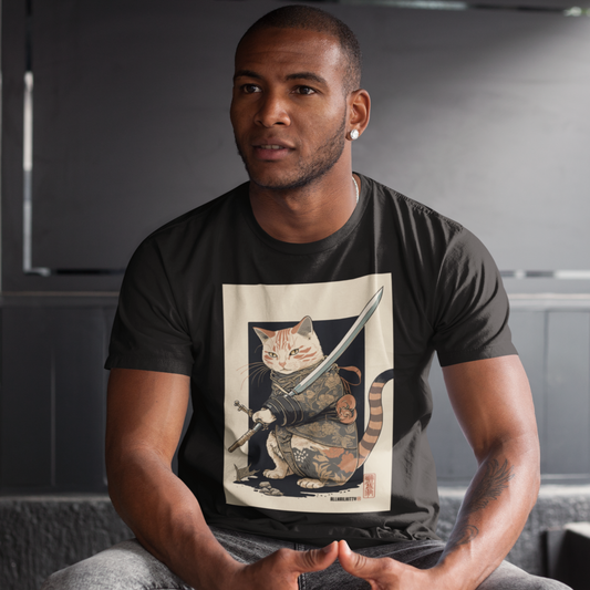 Samurai Cat Ukiyo-e T-Shirt